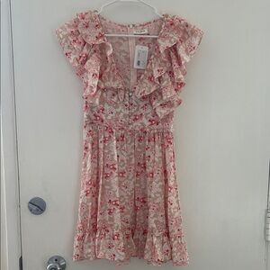 Storia Pink and Cream Floral Dress